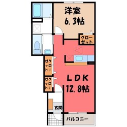 氏家駅 徒歩40分 1階の物件間取画像